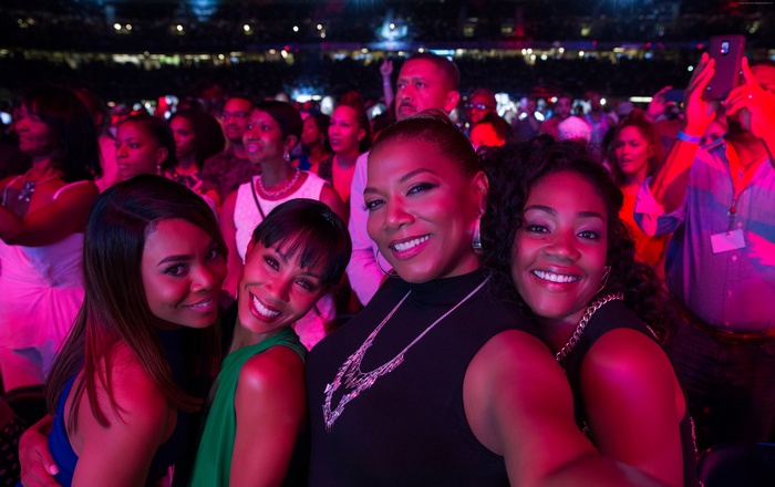 Jada Pinkett Smith, Queen Latifah, Regina Hall, and Tiffany Haddish at Girls Trip