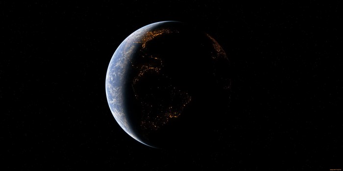 Earth from space at night
