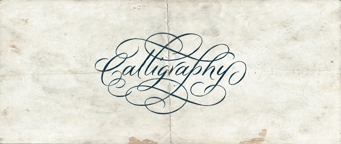 Calligraphy text on a grunge paper background