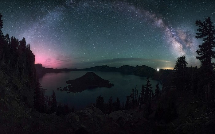 Milky Way over Crater Lake National Park