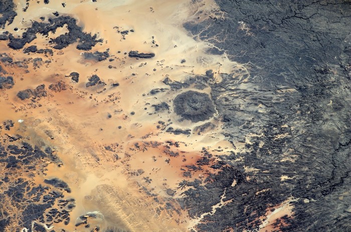 Aerial view of desert landscape in Africa