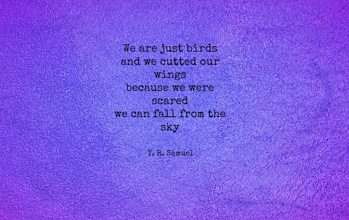 Quote by T. R. Samuel about birds and fear