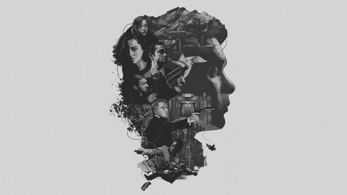 Inception fan art with characters and scenes