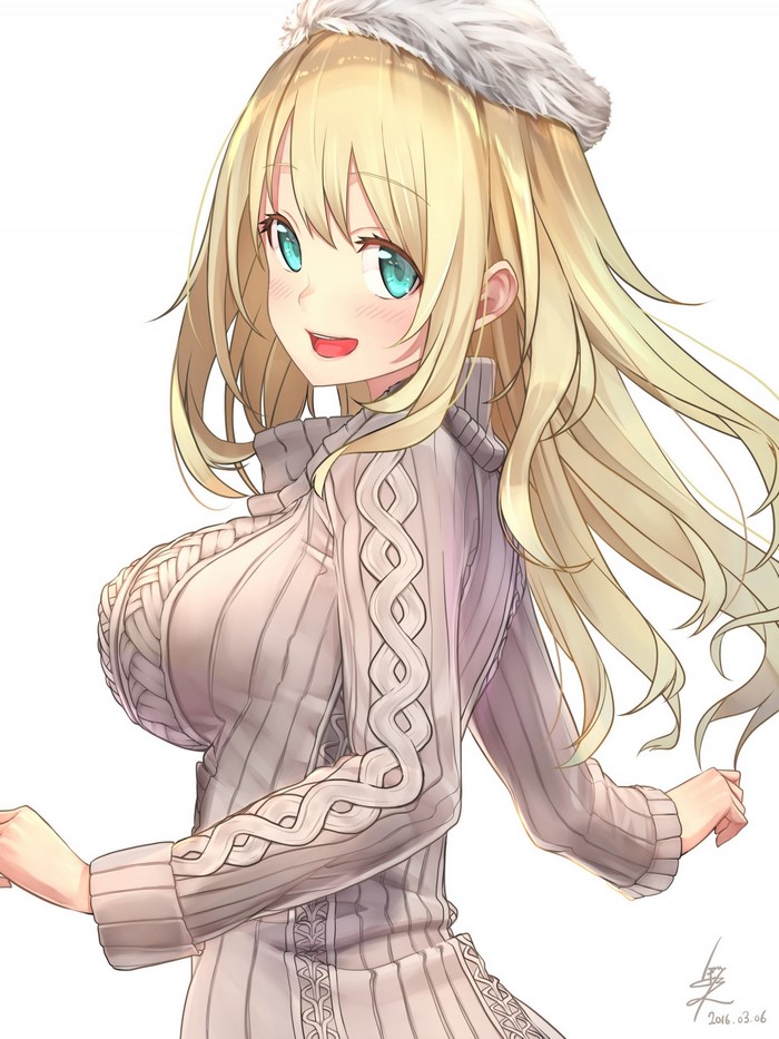 Atago from Kantai Collection wearing a sweater