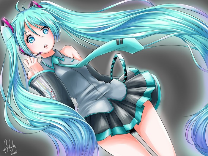 Hatsune Miku from Vocaloid illustration