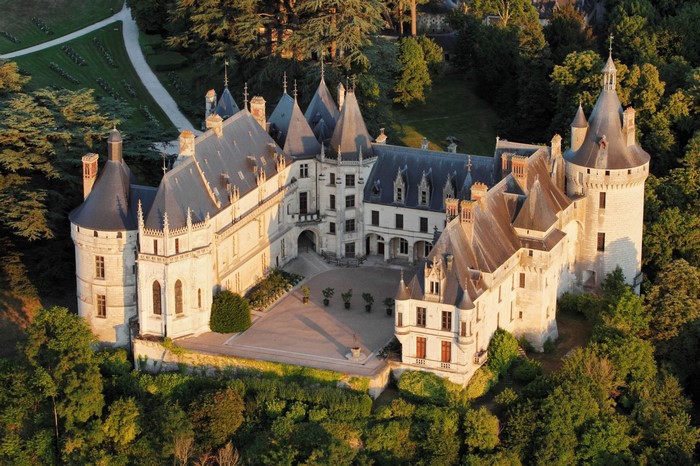 Chateau de Chaumont-sur-Loire, France, aerial view