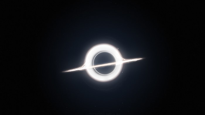 Black hole with accretion disk in space
