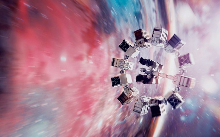 Interstellar movie spaceship in space