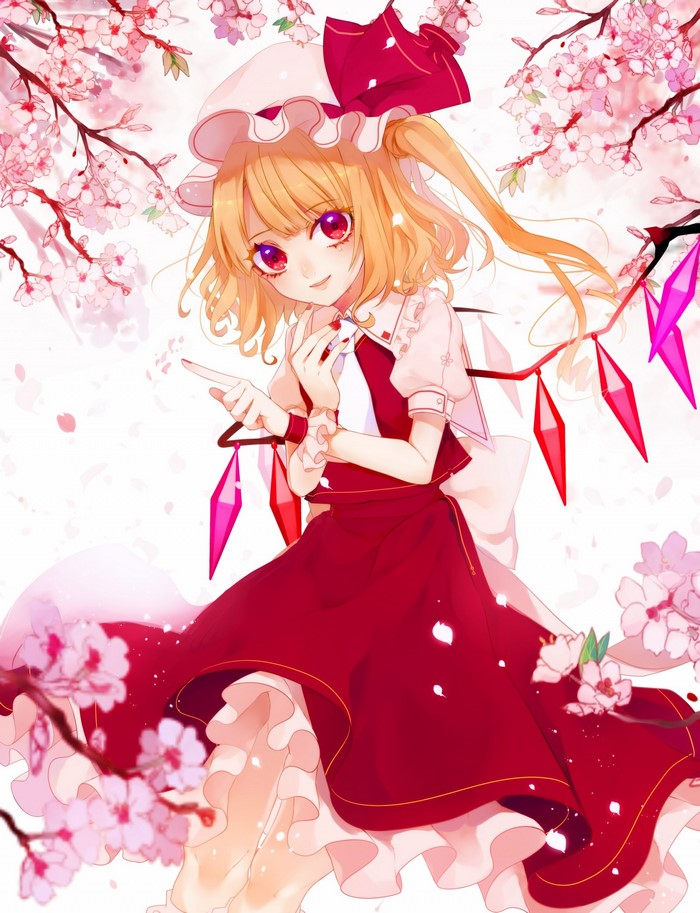 Flandre Scarlet from Touhou with Cherry Blossoms