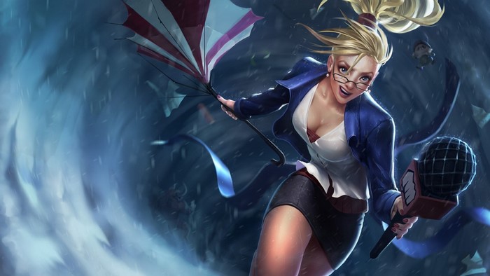 Janna from League of Legends reporting in a storm