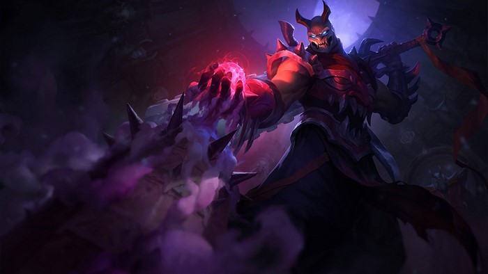 Shen from League of Legends with dark magic
