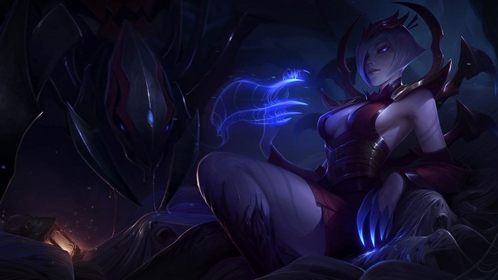 Elise from League of Legends with a spider creature
