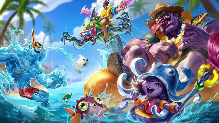 Pool Party characters from League of Legends