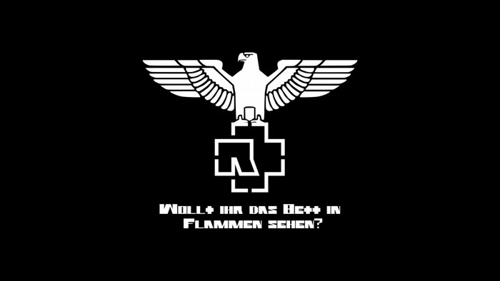 Rammstein logo with eagle and German text