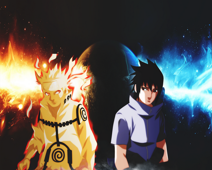 Naruto Uzumaki and Sasuke Uchiha Intense Showdown