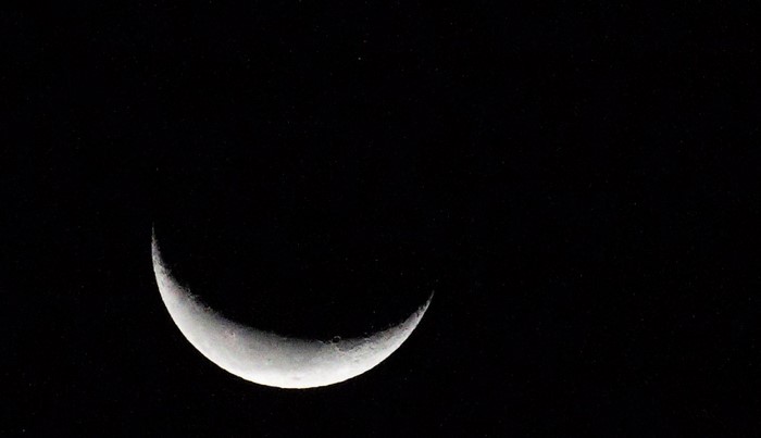 Crescent Moon in the Night Sky