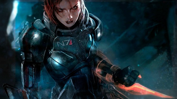 Commander Shepard from Mass Effect with energy blade