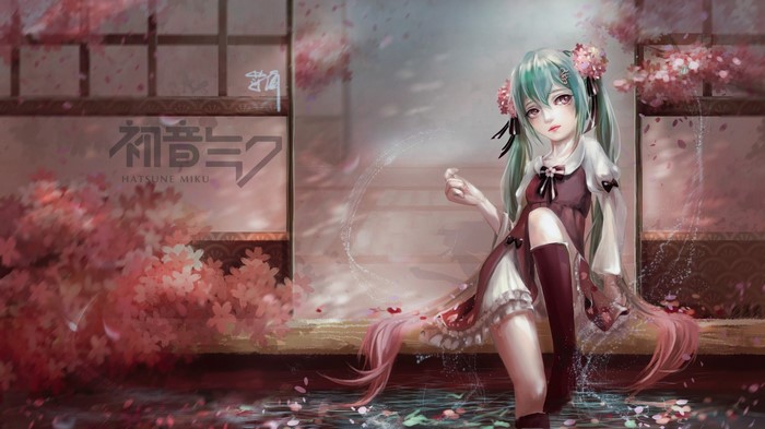 Hatsune Miku with Cherry Blossoms