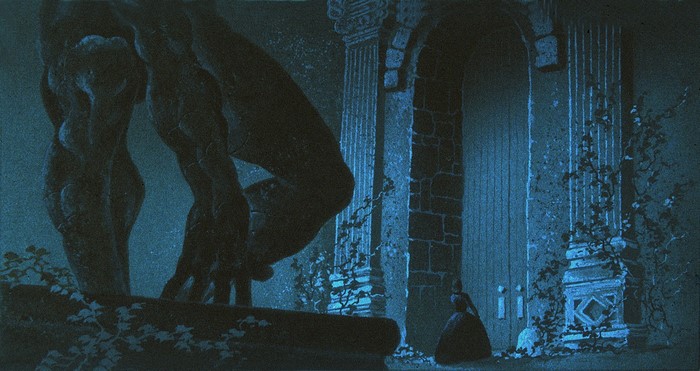 Gaston from Beauty and the Beast in a dark setting