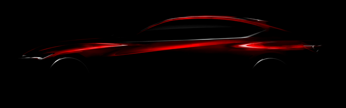Red concept sports car silhouette