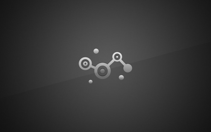 Monochrome abstract logo with circles and lines