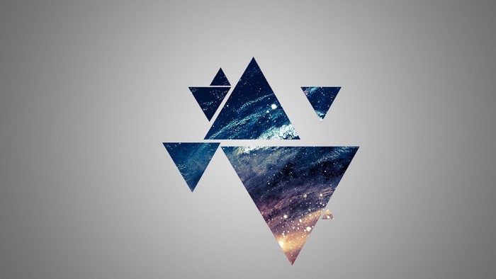 Geometric space triangles illustration