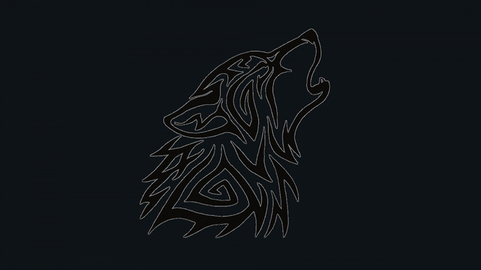 Tribal wolf howling illustration