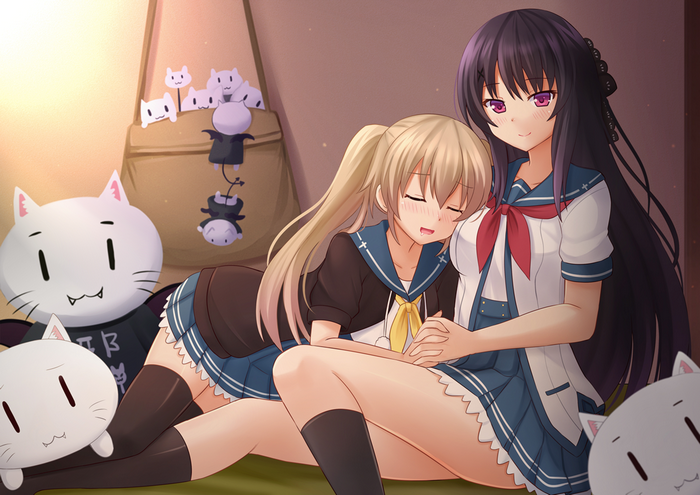 Arisaka Mashiro and Tobisawa Misaki from Ao no Kanata no Four Rhythm
