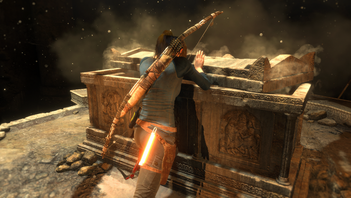 Lara Croft from Tomb Raider with a bow