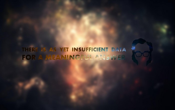 There is as yet insufficient data for a meaningful answer quote with Isaac Asimov silhouette