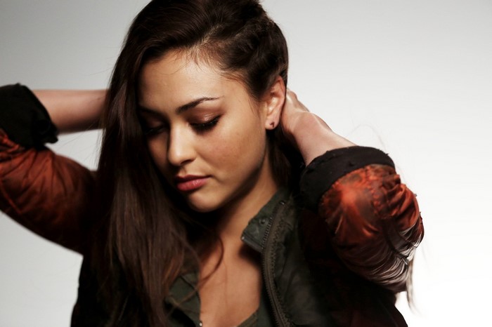 Lindsey Morgan posing for a photo shoot