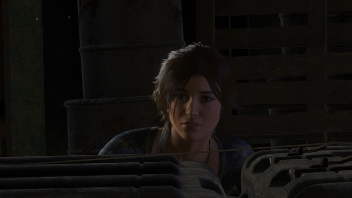 Lara Croft from Tomb Raider in darkness