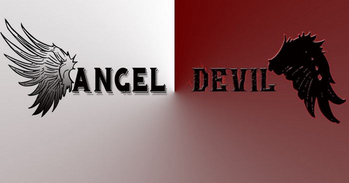 Angel and Devil wings logo graphic design