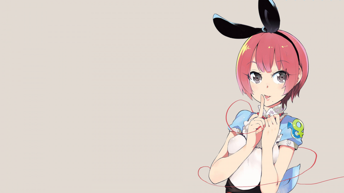 Anime girl with pink hair and bunny ears