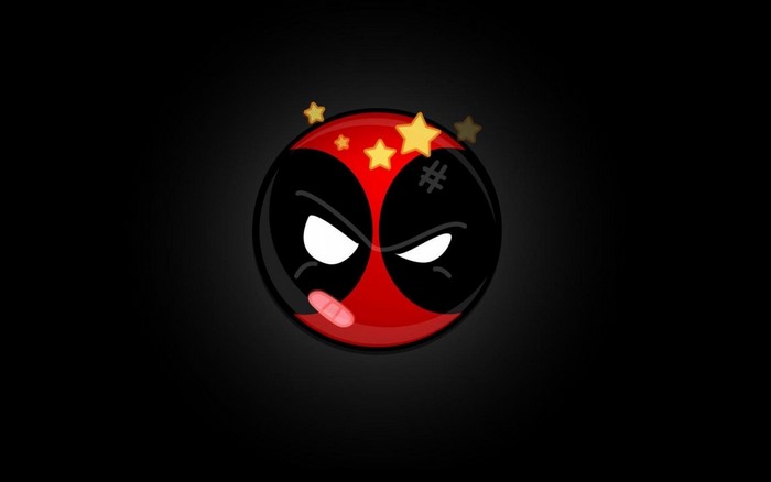 Deadpool illustration with stars and bandage
