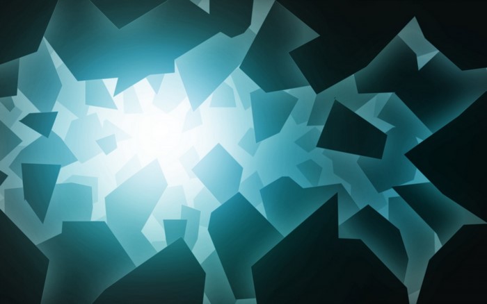Abstract geometric shapes with glowing light