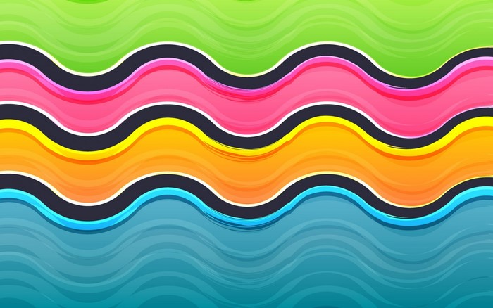 Abstract wavy lines pattern in multiple colors