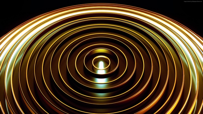 Abstract golden concentric circles