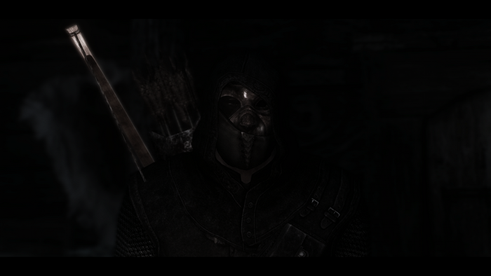 Character from The Elder Scrolls V Skyrim in darkness