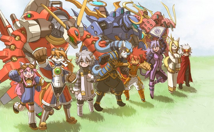 Characters from Solatorobo: Red the Hunter