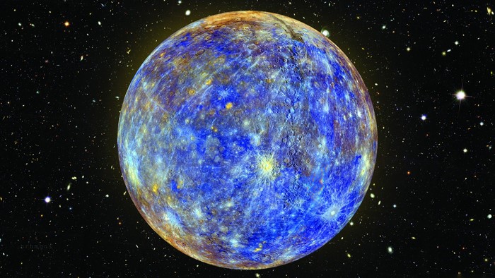 Mercury planet in outer space with stars