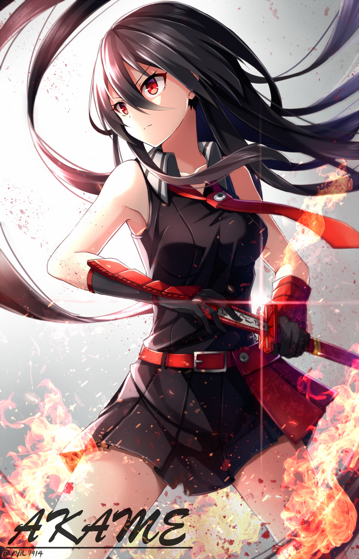Akame from Akame ga Kill with a katana