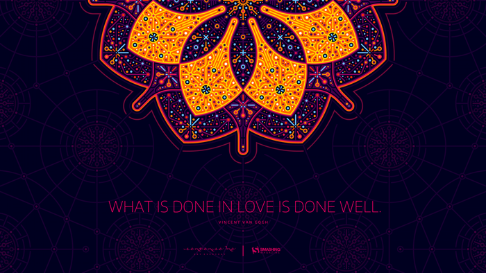 Vincent van Gogh quote with abstract mandala art