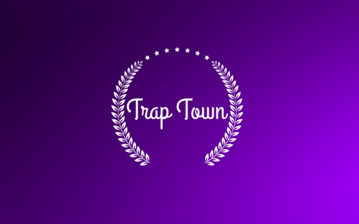 Trap Town logo with laurel wreath and stars