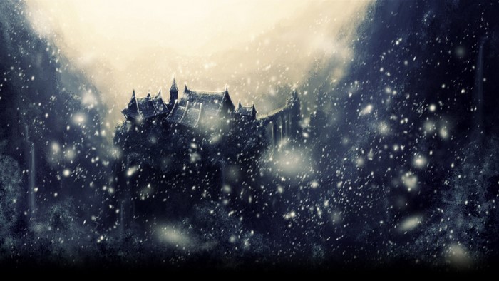 Castle in a snowstorm