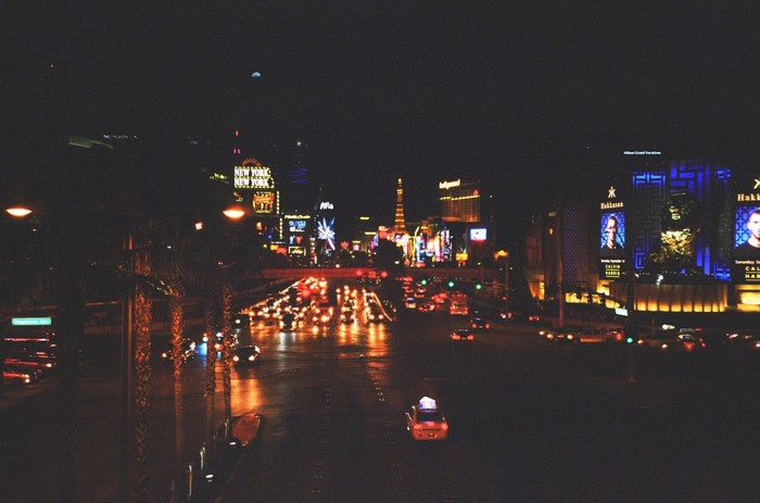 Las Vegas Strip at Night with Traffic