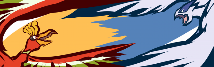 Ho-Oh and Lugia from Pokemon