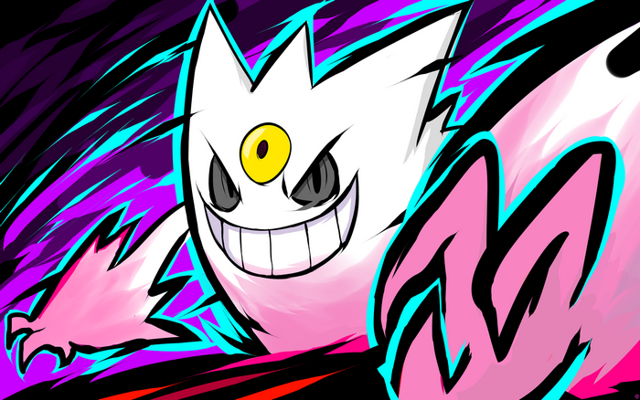 Shiny Mega Gengar from Pokemon illustration