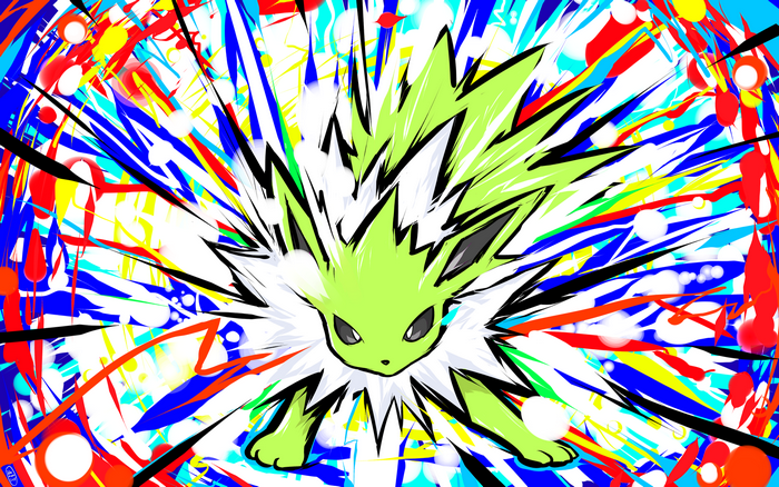 Jolteon from Pokemon in Psychedelic Art Style