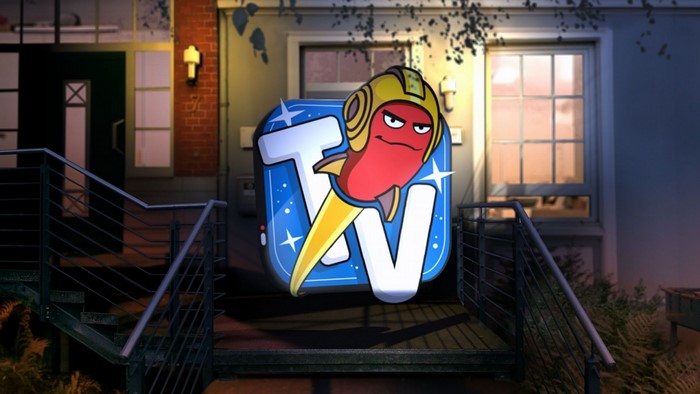 Rocket Beans TV logo with cartoon character